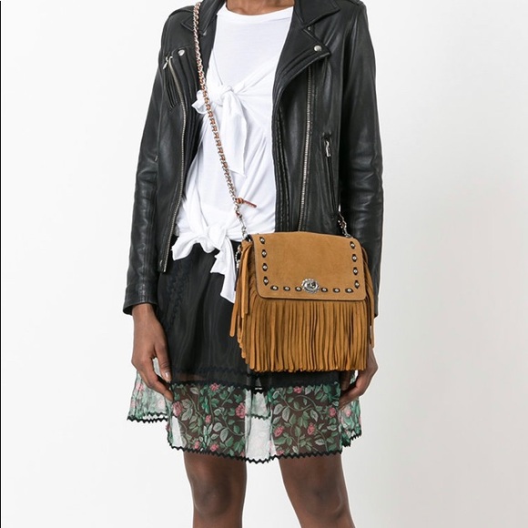 SOLD⛔️Authentic Coach 1941 Suede fringe Leather magnetic flap Crosby - Picture 7 of 8